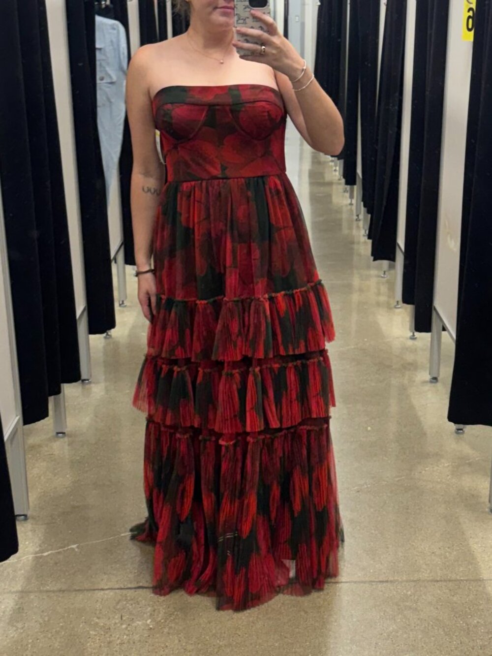 Hutch Isabella Gown in Olive Blotted Floral Size 10 NWOT